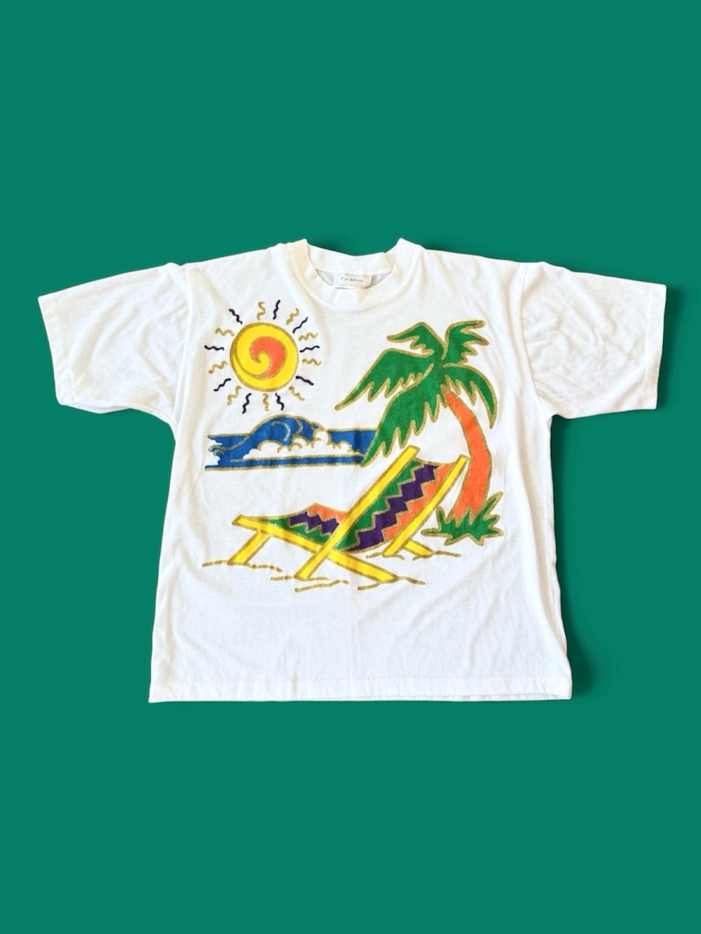 Vintage 90s Color Pop Vacation Scene Tee